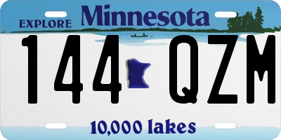 MN license plate 144QZM