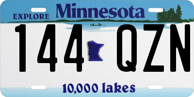 MN license plate 144QZN