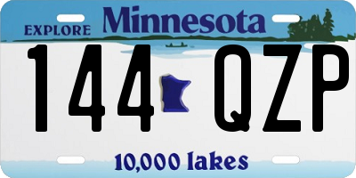 MN license plate 144QZP