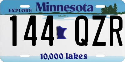 MN license plate 144QZR