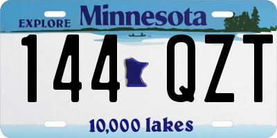 MN license plate 144QZT