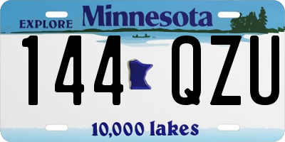MN license plate 144QZU