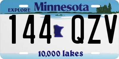 MN license plate 144QZV