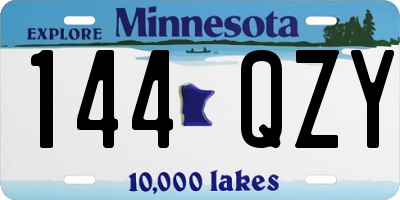 MN license plate 144QZY