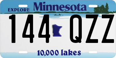 MN license plate 144QZZ