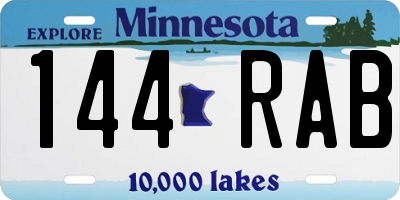 MN license plate 144RAB