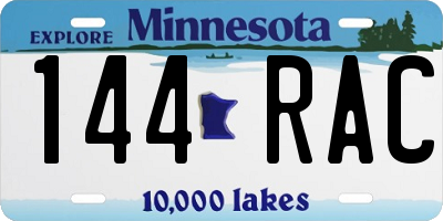MN license plate 144RAC