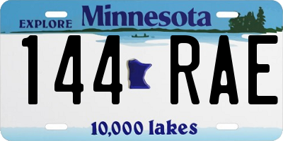 MN license plate 144RAE