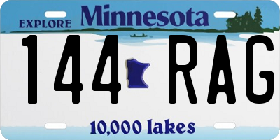 MN license plate 144RAG