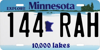 MN license plate 144RAH