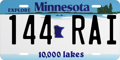 MN license plate 144RAI