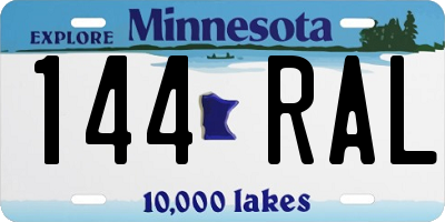 MN license plate 144RAL