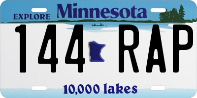 MN license plate 144RAP