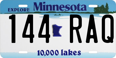 MN license plate 144RAQ