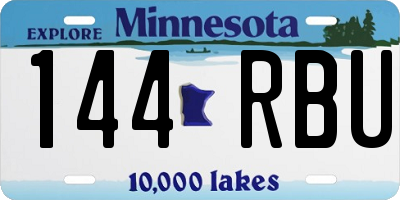MN license plate 144RBU
