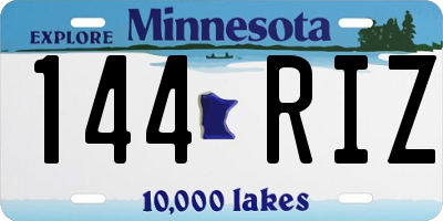 MN license plate 144RIZ