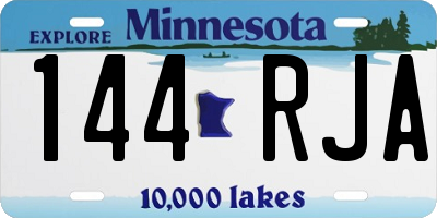 MN license plate 144RJA