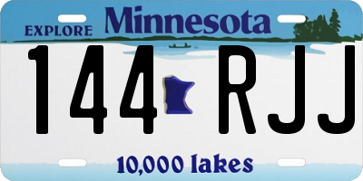 MN license plate 144RJJ