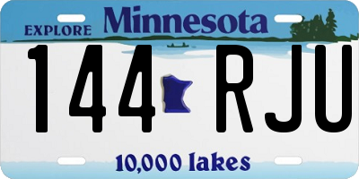 MN license plate 144RJU
