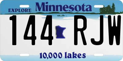 MN license plate 144RJW