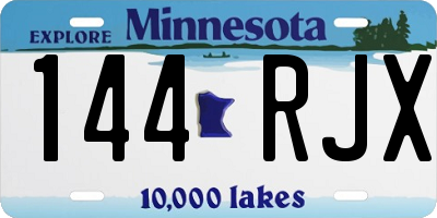 MN license plate 144RJX
