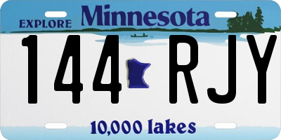 MN license plate 144RJY