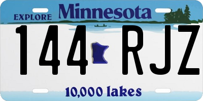 MN license plate 144RJZ