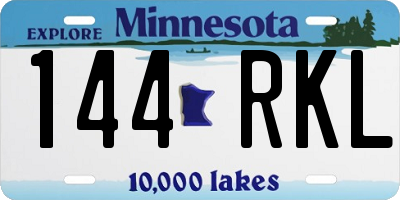 MN license plate 144RKL