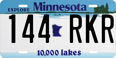 MN license plate 144RKR