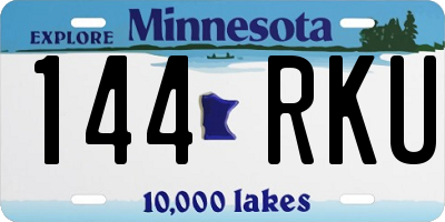MN license plate 144RKU