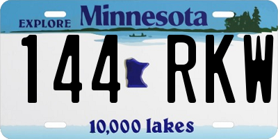 MN license plate 144RKW