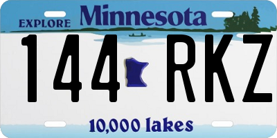 MN license plate 144RKZ