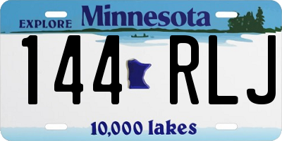 MN license plate 144RLJ