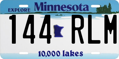 MN license plate 144RLM