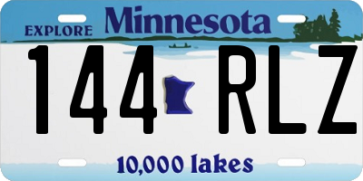 MN license plate 144RLZ