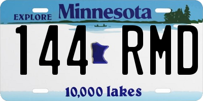 MN license plate 144RMD