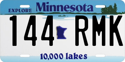 MN license plate 144RMK