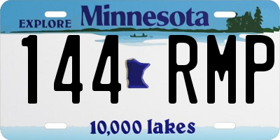MN license plate 144RMP