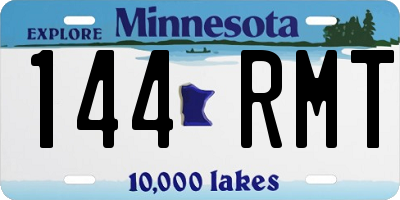 MN license plate 144RMT