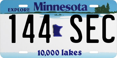 MN license plate 144SEC