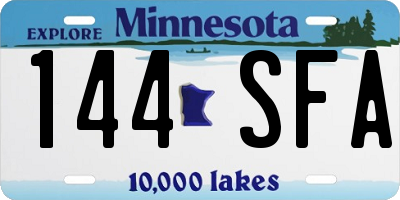 MN license plate 144SFA