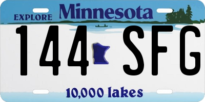 MN license plate 144SFG