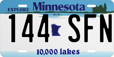 MN license plate 144SFN
