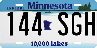 MN license plate 144SGH