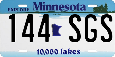 MN license plate 144SGS