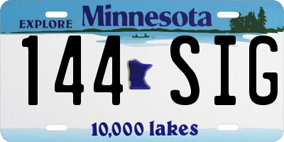 MN license plate 144SIG