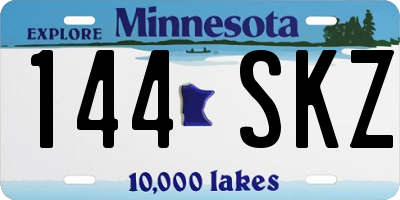 MN license plate 144SKZ