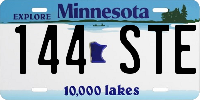MN license plate 144STE