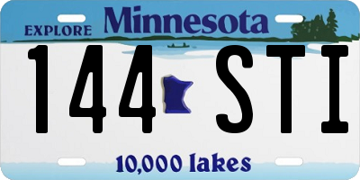 MN license plate 144STI