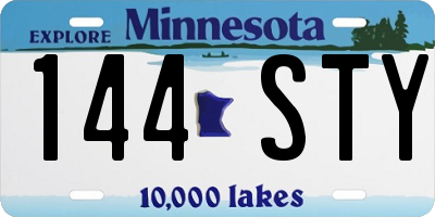 MN license plate 144STY